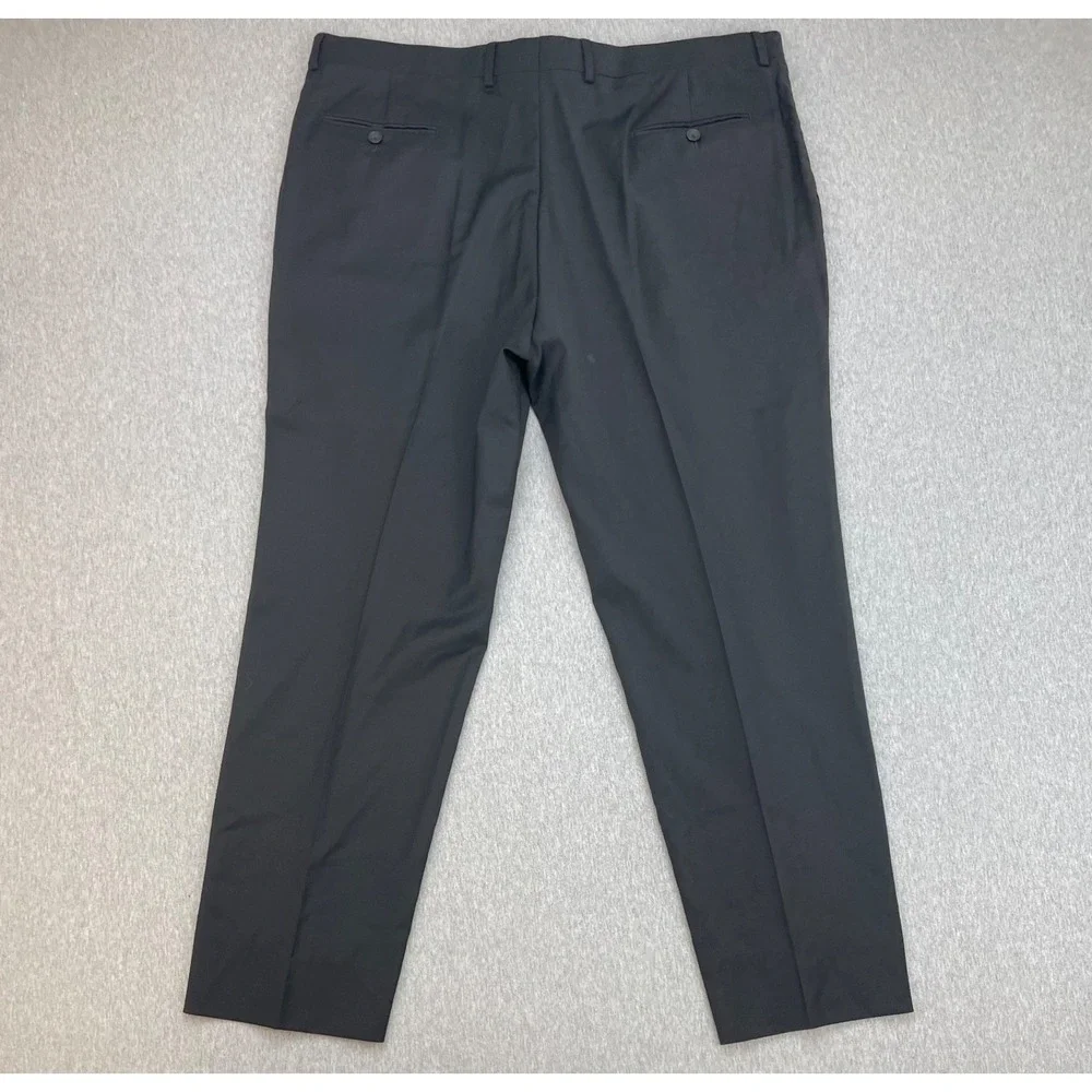 Kenneth Cole Suit Mens 48R Black Wool Blend Stretch Pants 42 x 30 - 2 Pieces